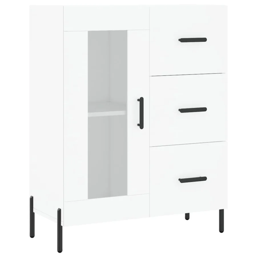 Buffet blanc 69,5x34x90 cm bois d'ingénierie - 2