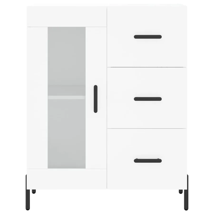 Buffet blanc 69,5x34x90 cm bois d'ingénierie - 5