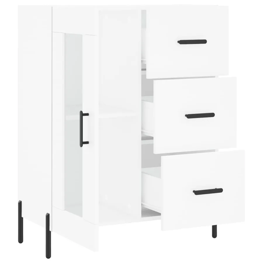 Buffet blanc 69,5x34x90 cm bois d'ingénierie - 6