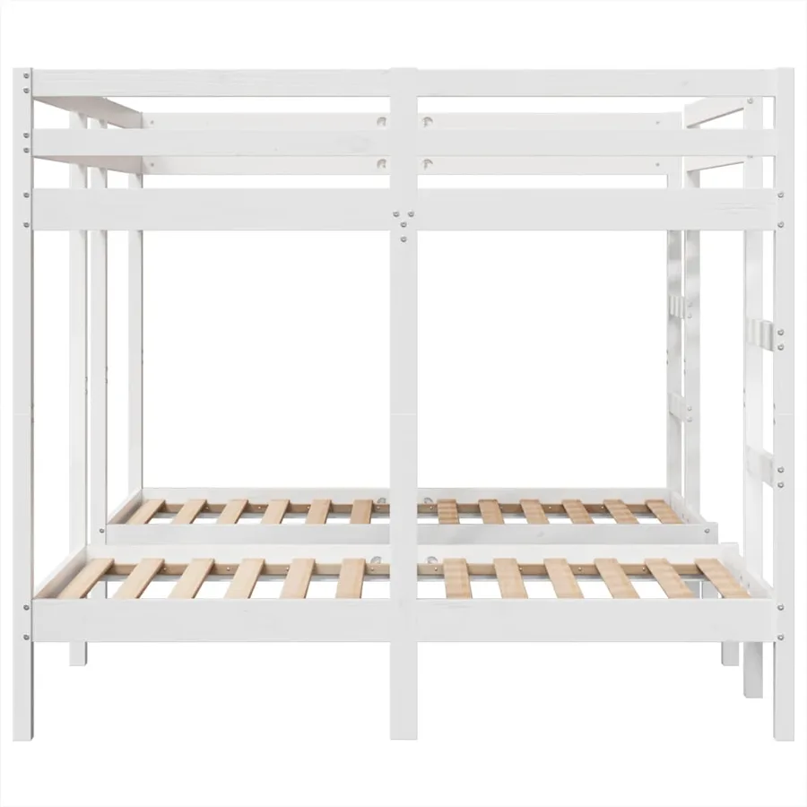 Lit superposé triple blanc 160x200/80x160 cm bois de pin massif - 6