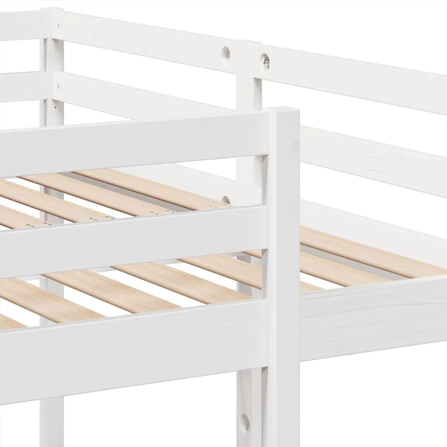 Lit superposé triple blanc 160x200/80x160 cm bois de pin massif - 8