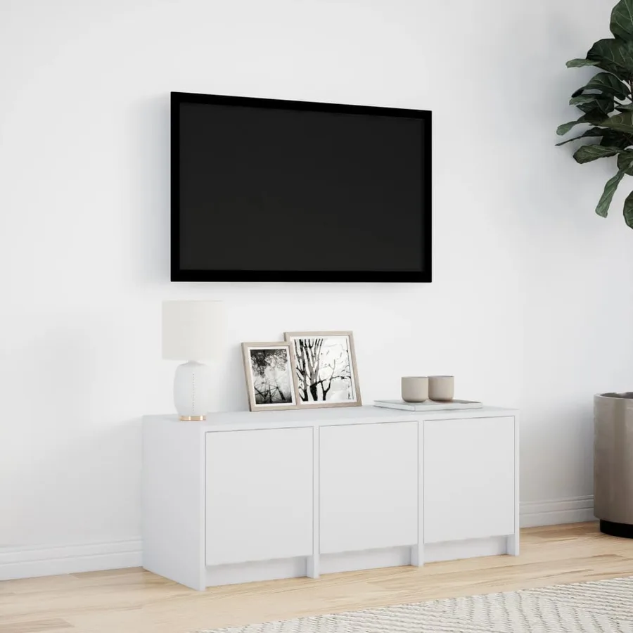 Meuble TV avec LED blanc 97x34x40 cm bois d'ingénierie - 3