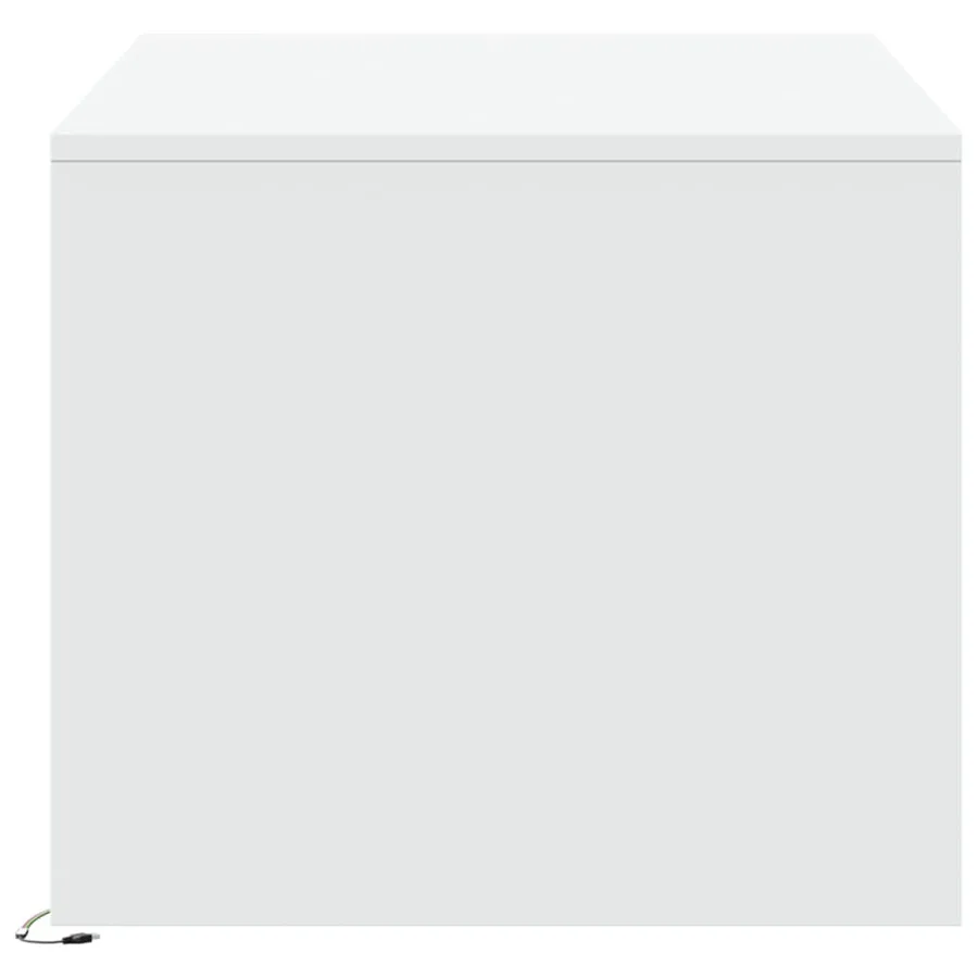 Table basse avec lumières LED blanc bois d'ingénierie - 7
