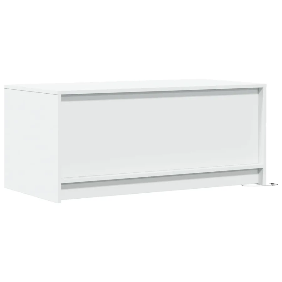 Table basse avec lumières LED blanc bois d'ingénierie - 8