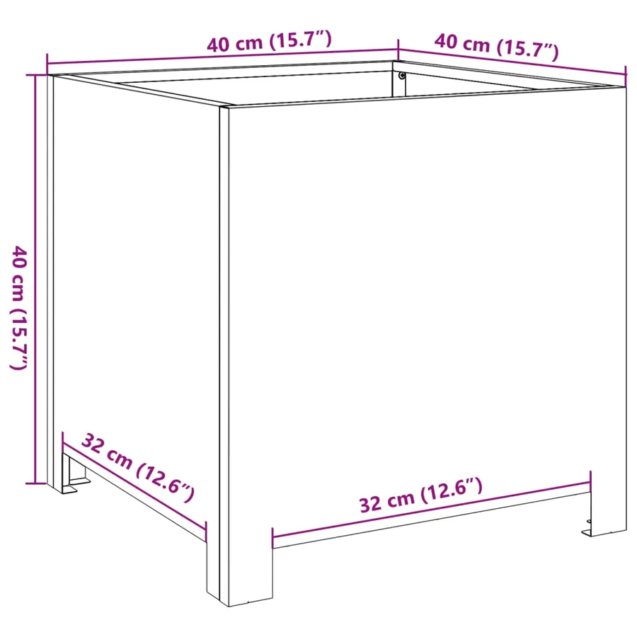Jardinières 2 pcs blanc 40x40x40 cm acier - 12