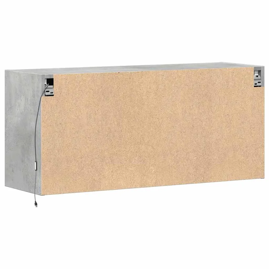 Meuble TV mural avec lumières LED gris béton 100x31x45 cm - 8