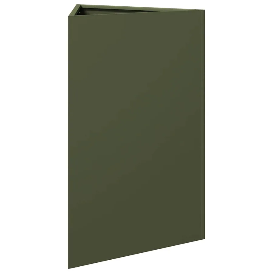 Jardinières 2 pcs vert olive triangulaire 50x43x75 cm acier - 6