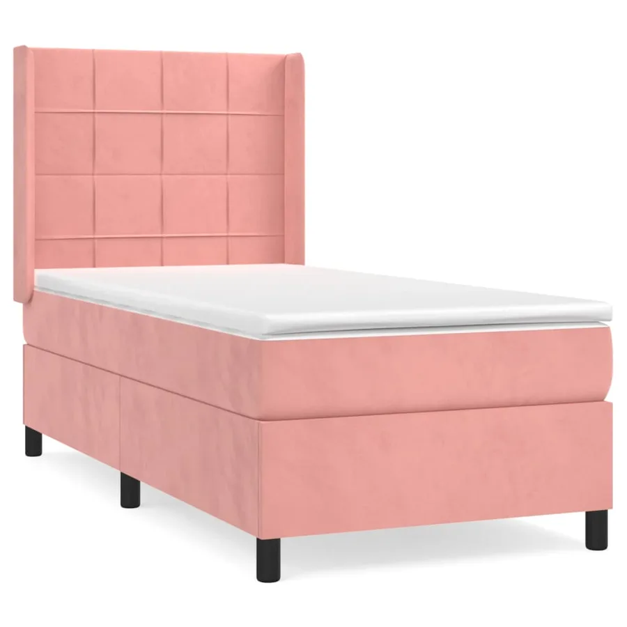 Sommier à lattes de lit et matelas Rose 80x200 cm Velours - 2