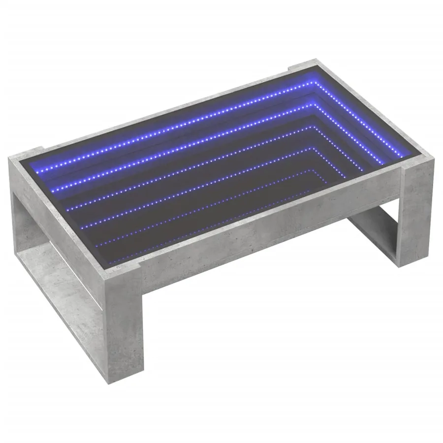 Table basse avec LED infini gris béton 90x53x30 cm - 3