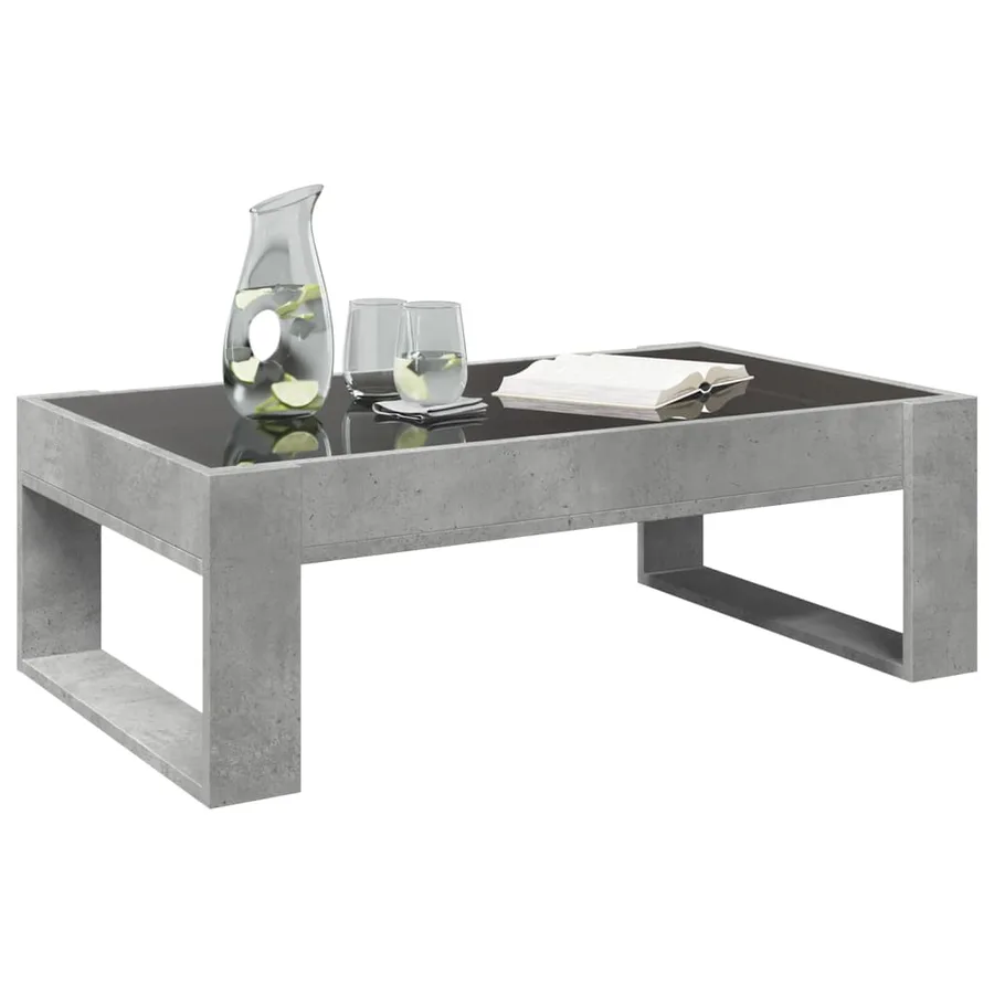 Table basse avec LED infini gris béton 90x53x30 cm - 5
