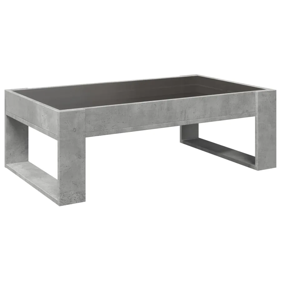 Table basse avec LED infini gris béton 90x53x30 cm - 8