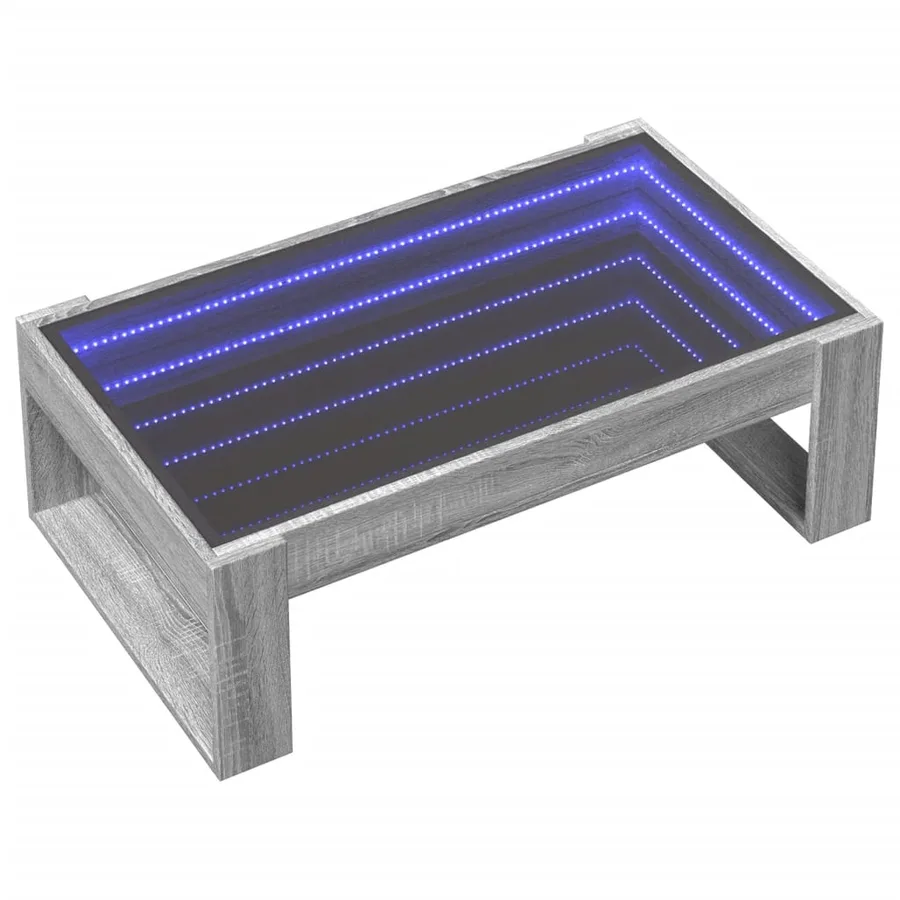 Table basse avec LED infini sonoma gris 90x53x30 cm - 3