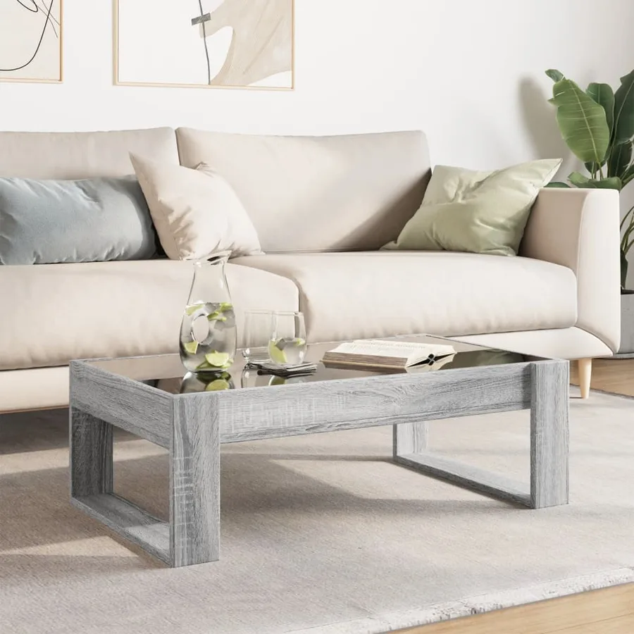 Table basse avec LED infini sonoma gris 90x53x30 cm - 4