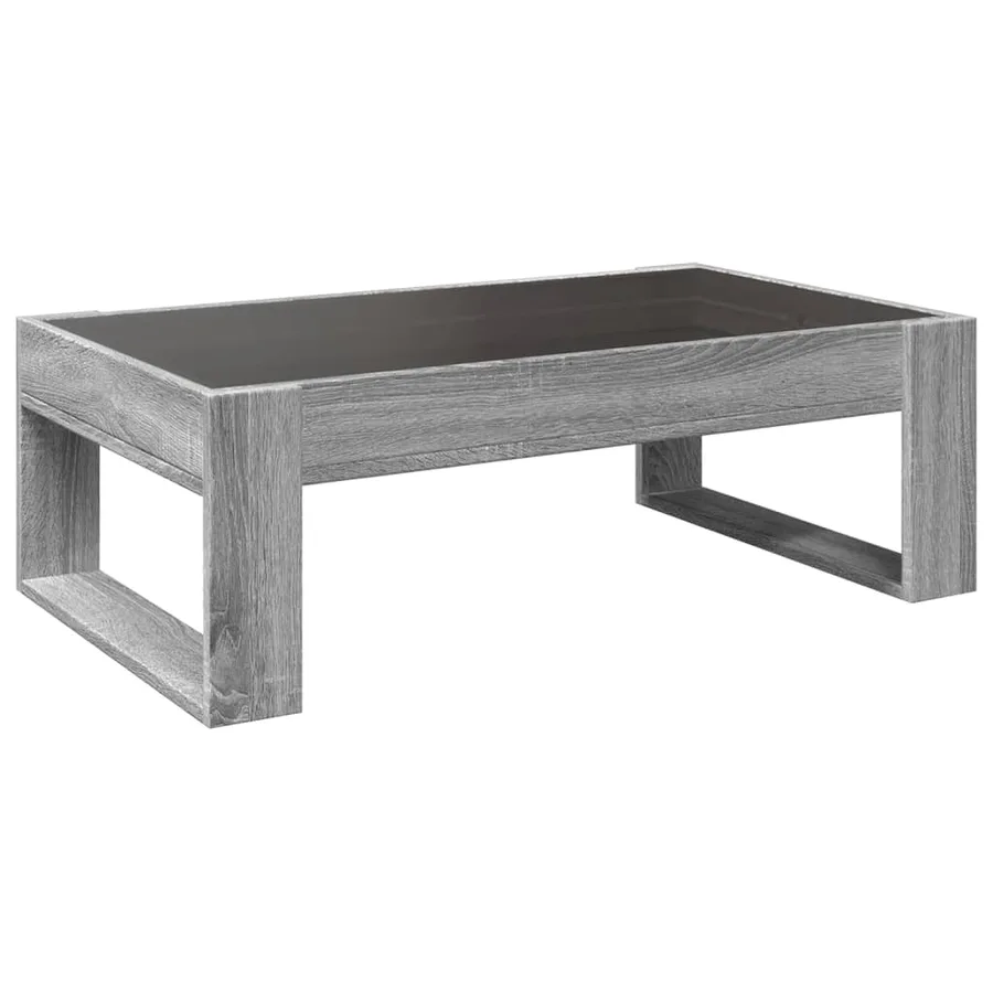 Table basse avec LED infini sonoma gris 90x53x30 cm - 8