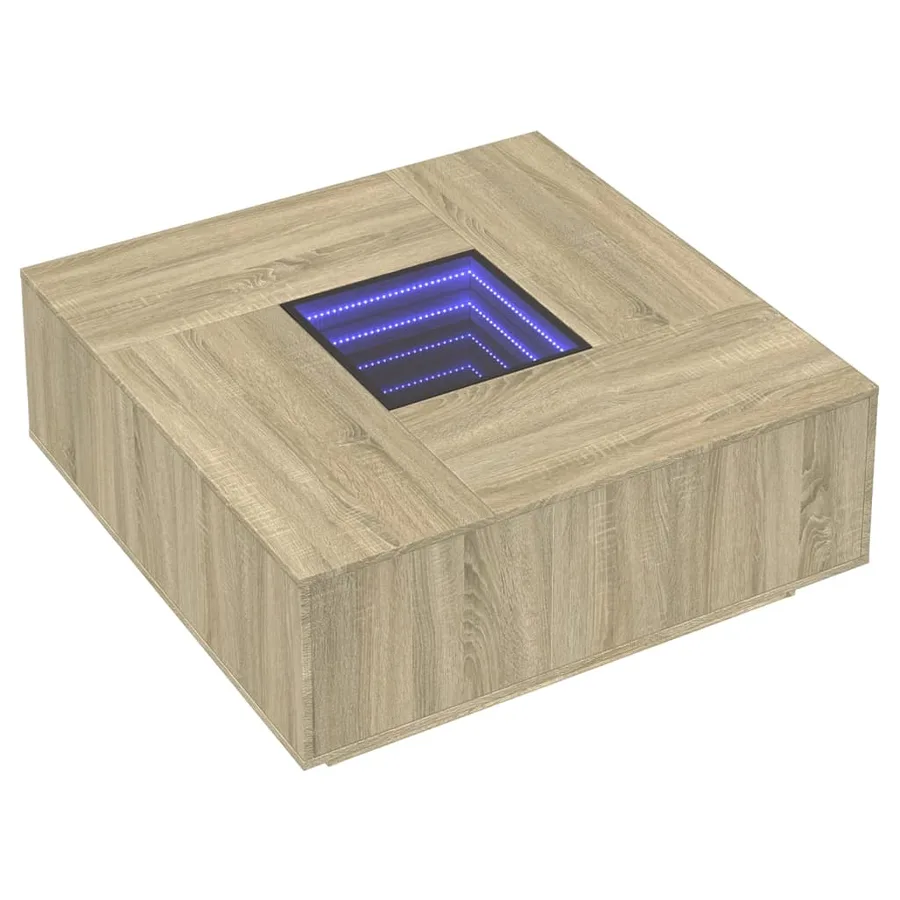 Table basse avec LED infini chêne sonoma 100x100x40 cm - 3