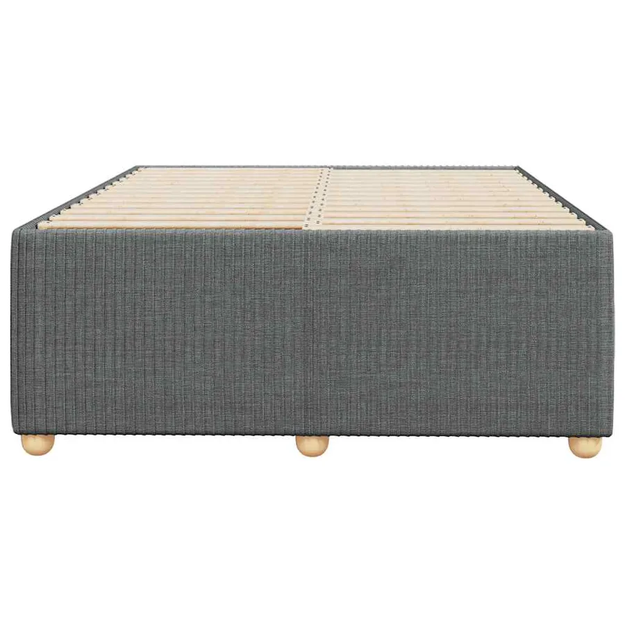 Cadre de lit sans matelas gris foncé 120x190 cm tissu - 4