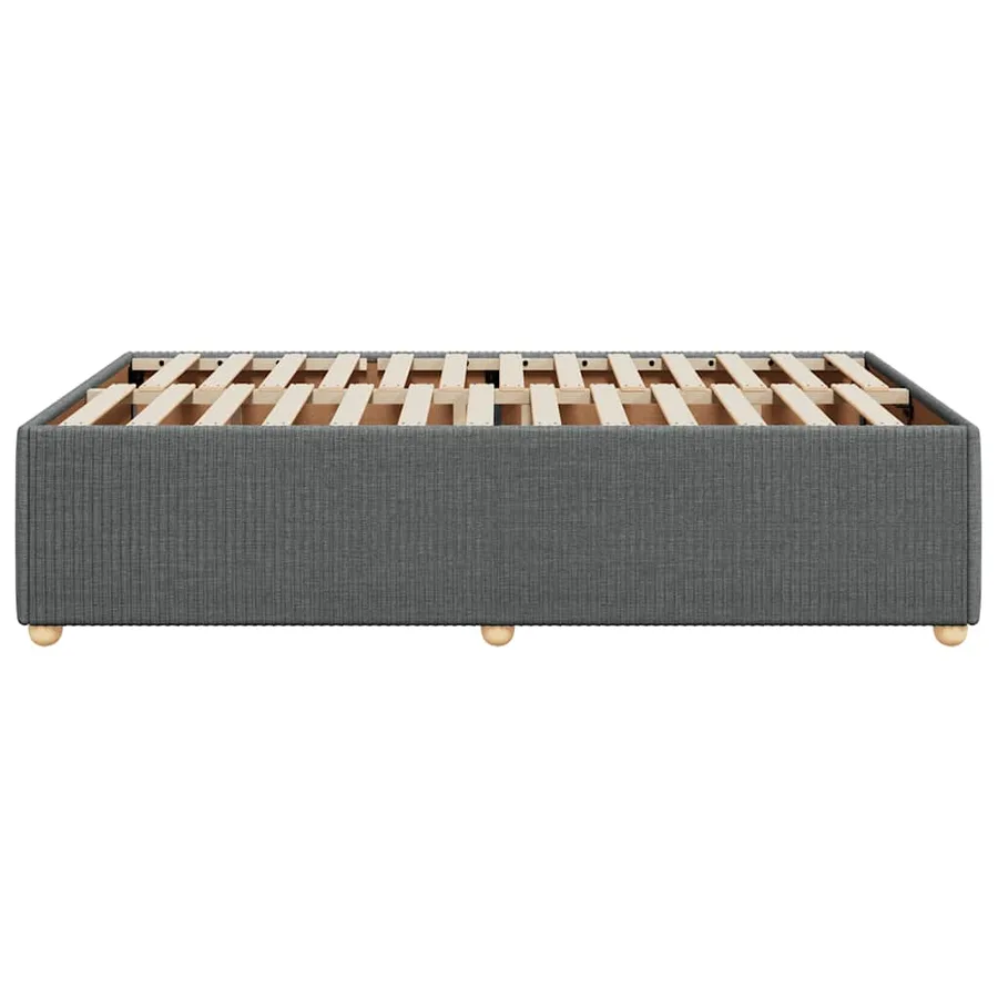 Cadre de lit sans matelas gris foncé 120x190 cm tissu - 5