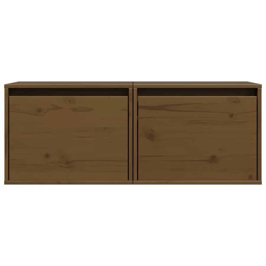 Armoires murales 2pcs Marron miel 45x30x35cm Bois de pin massif - 5