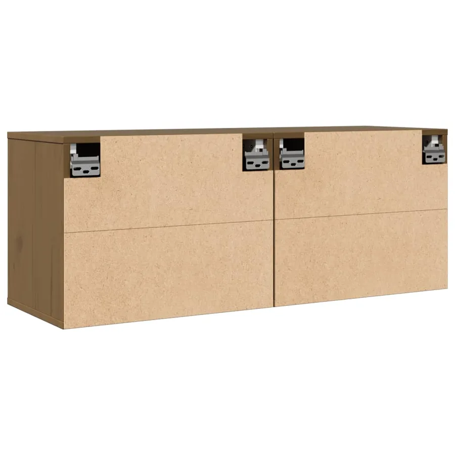 Armoires murales 2pcs Marron miel 45x30x35cm Bois de pin massif - 8