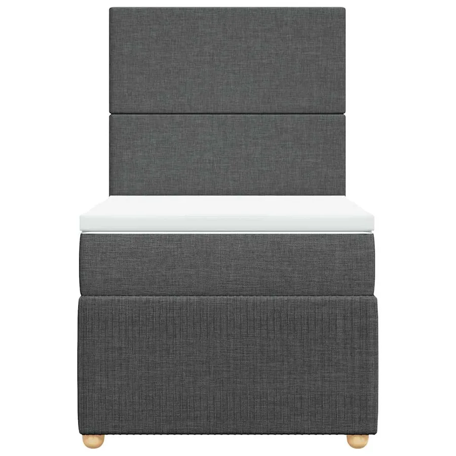 Sommier à lattes de lit avec matelas Gris foncé 100x200cm Tissu - 4