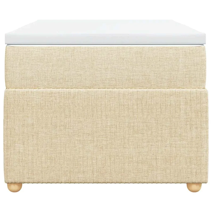 Sommier à lattes de lit avec matelas Crème 100x200 cm Tissu - 4