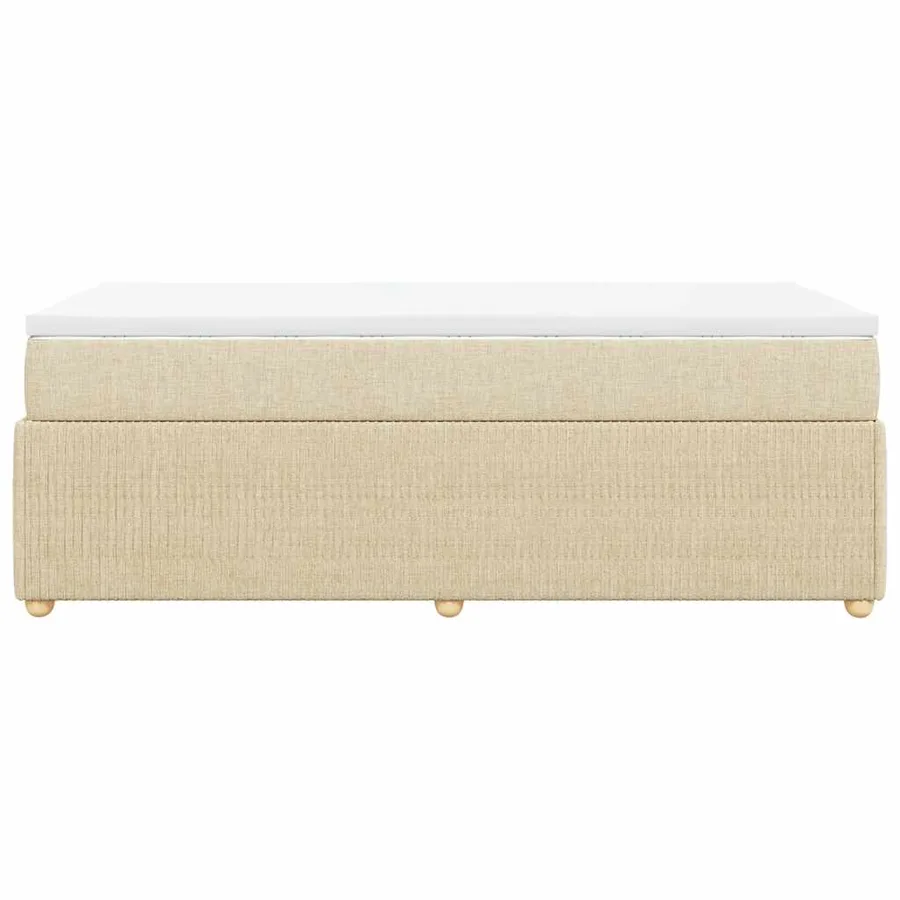 Sommier à lattes de lit avec matelas Crème 100x200 cm Tissu - 5