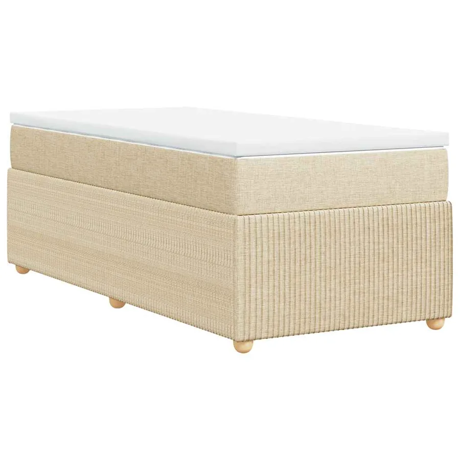 Sommier à lattes de lit avec matelas Crème 100x200 cm Tissu - 6