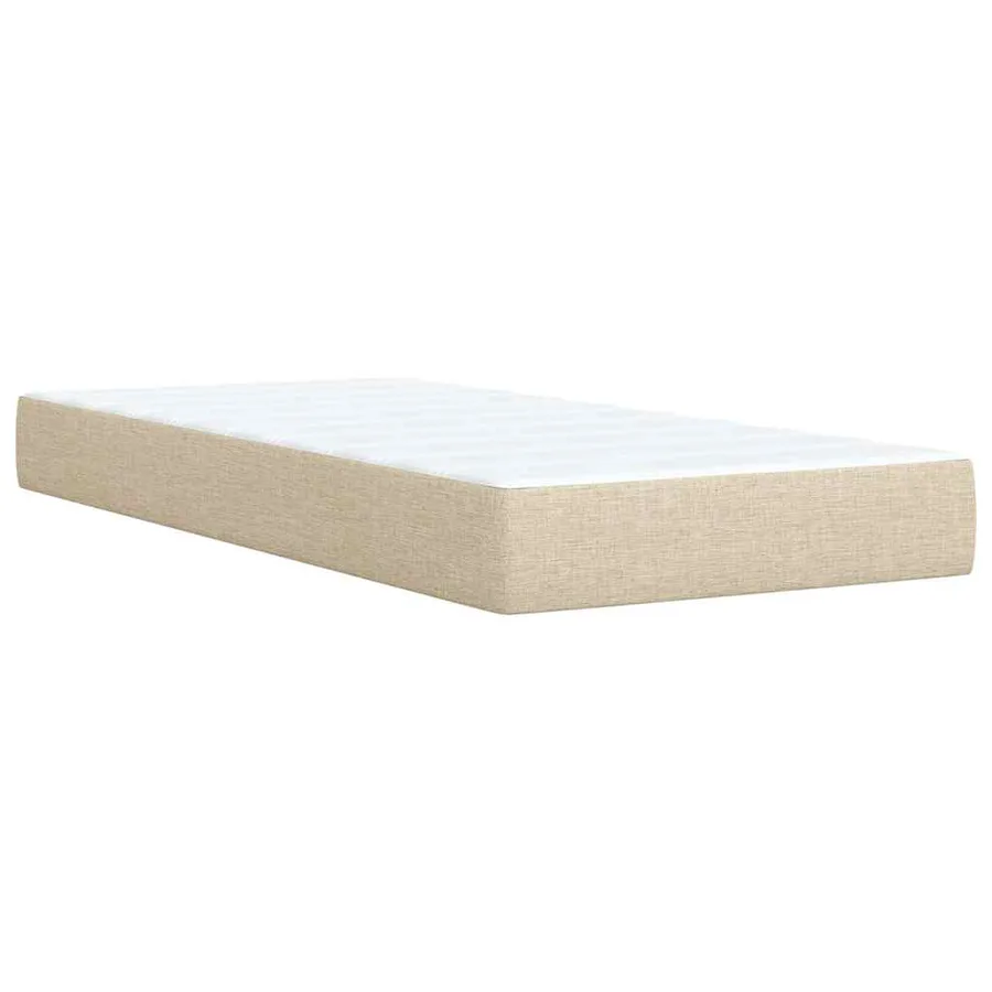 Sommier à lattes de lit avec matelas Crème 100x200 cm Tissu - 8