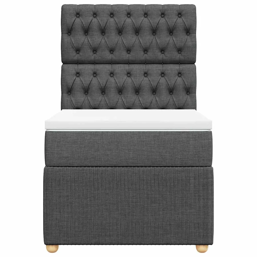 Sommier à lattes de lit avec matelas Gris foncé 100x200cm Tissu - 4