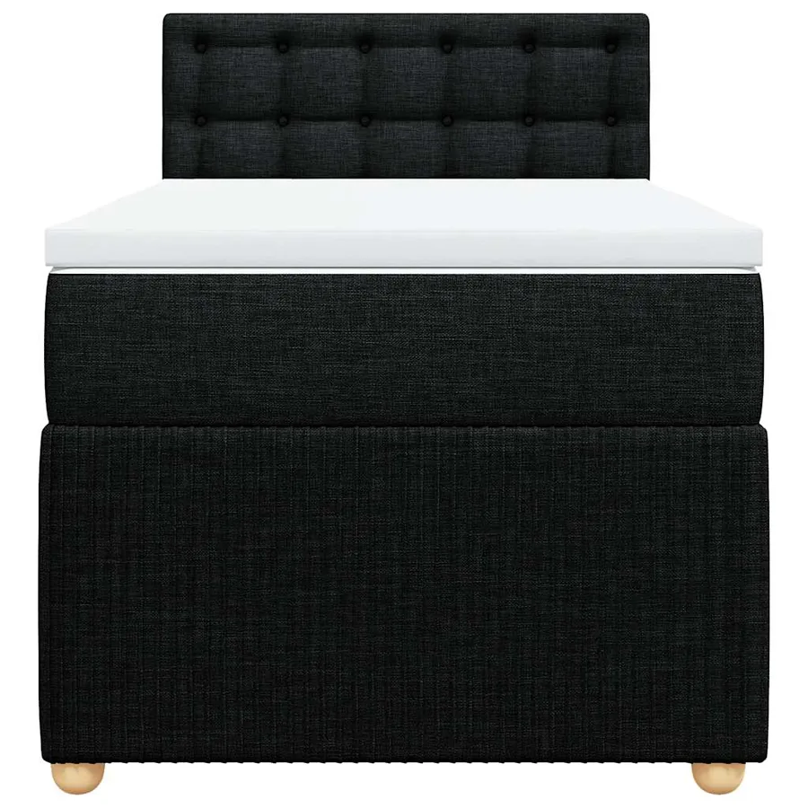Sommier à lattes de lit avec matelas Noir 100x200 cm Tissu - 4