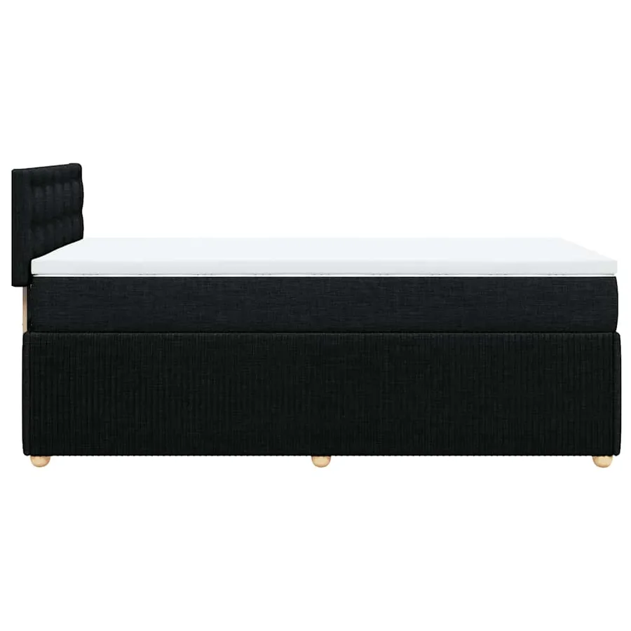 Sommier à lattes de lit avec matelas Noir 100x200 cm Tissu - 5