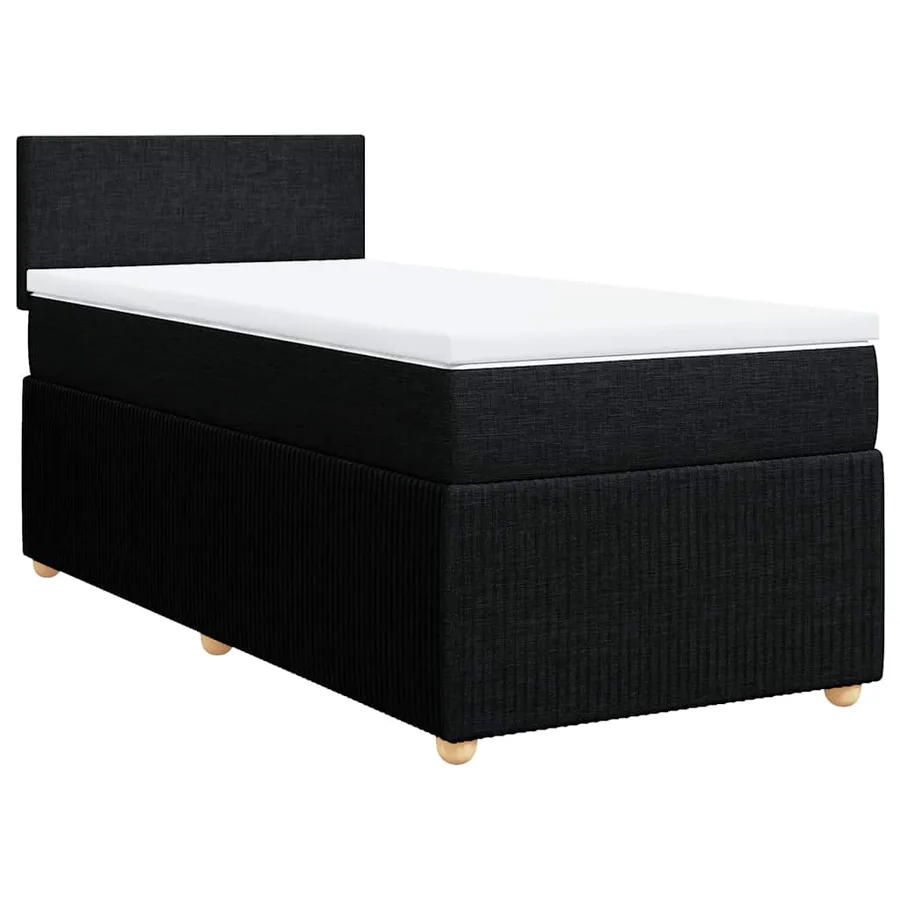 Sommier à lattes de lit avec matelas Noir 100x200 cm Tissu - 2