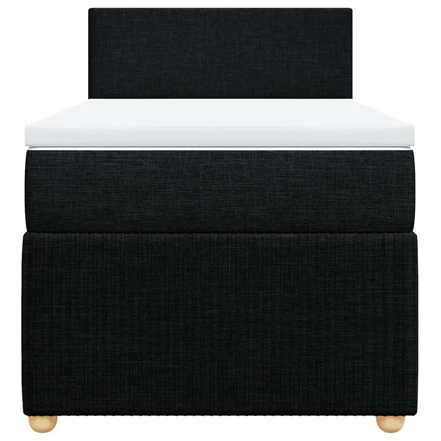 Sommier à lattes de lit avec matelas Noir 100x200 cm Tissu - 4