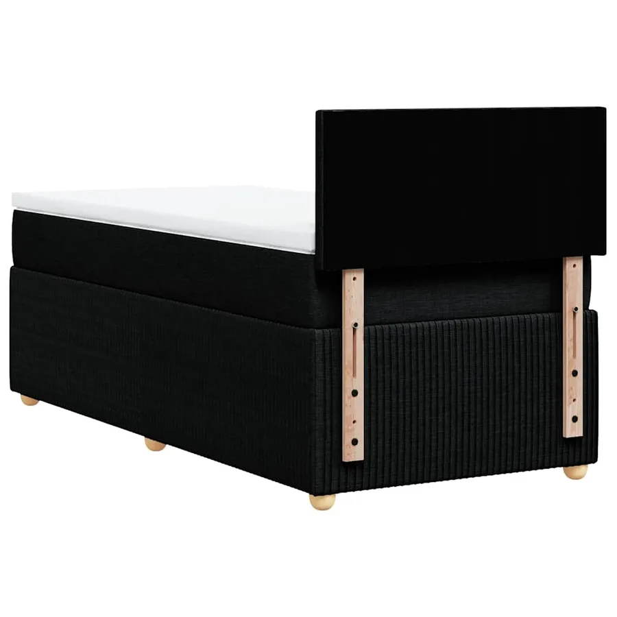Sommier à lattes de lit avec matelas Noir 100x200 cm Tissu - 6