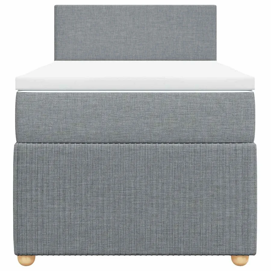 Sommier à lattes de lit avec matelas Gris clair 100x200cm Tissu - 4