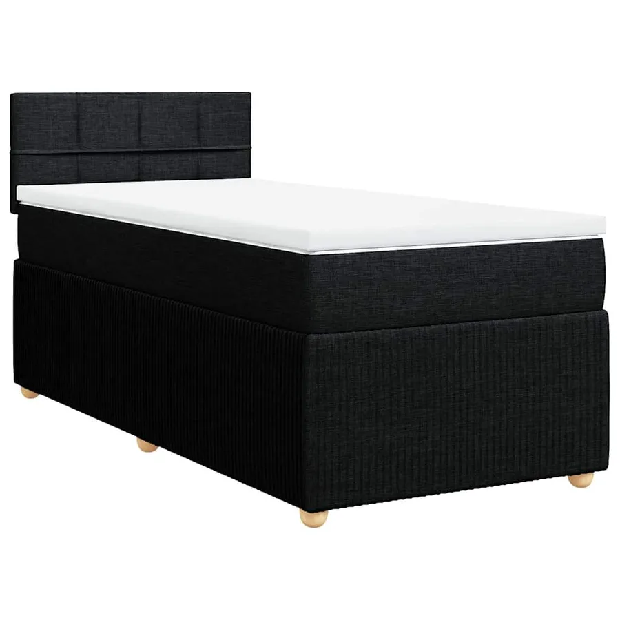 Sommier à lattes de lit avec matelas Noir 90x200 cm Tissu - 2