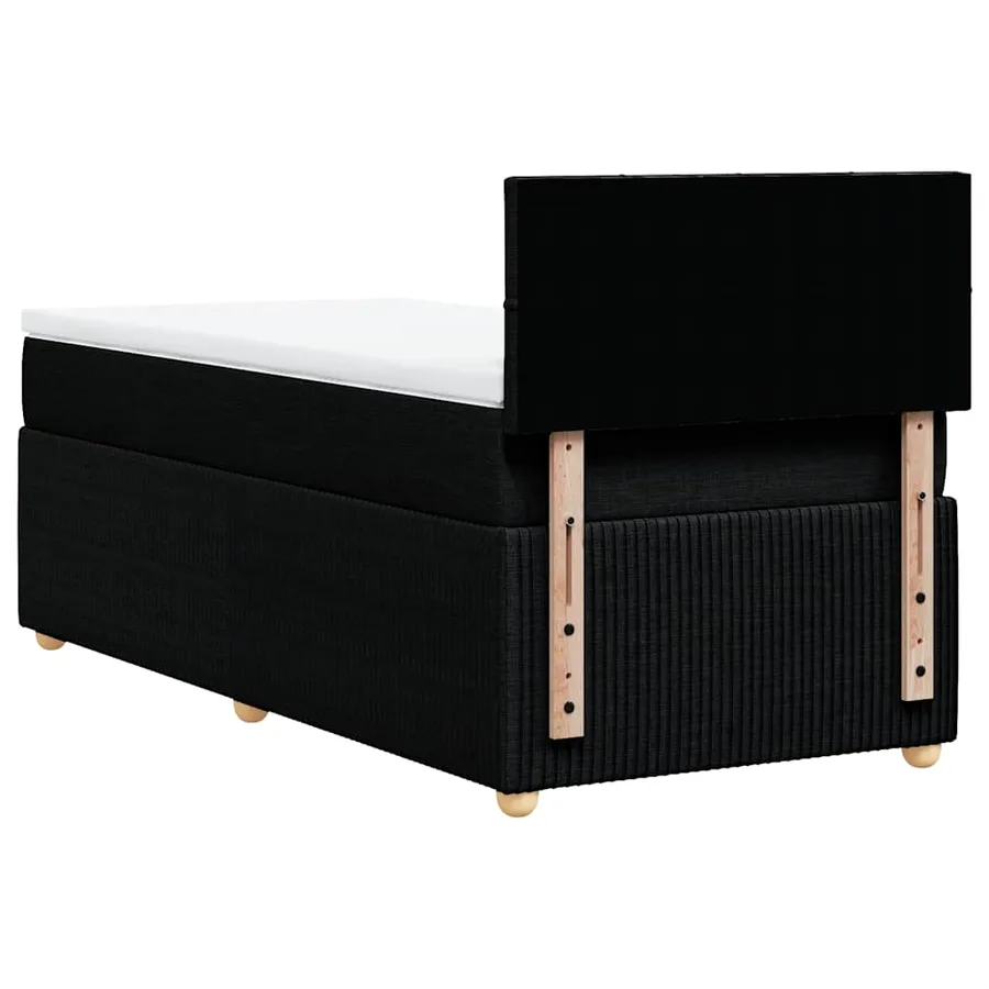 Sommier à lattes de lit avec matelas Noir 90x200 cm Tissu - 6