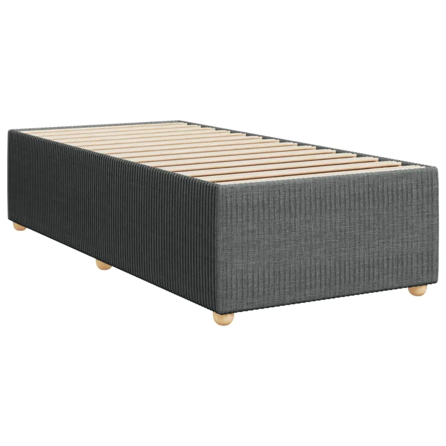 Sommier à lattes de lit avec matelas Gris foncé 80x200 cm Tissu - 10