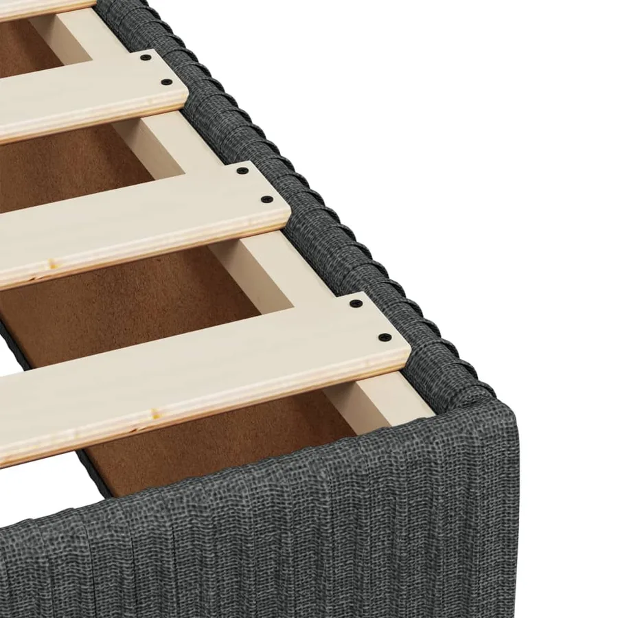 Sommier à lattes de lit avec matelas Gris foncé 80x200 cm Tissu - 11