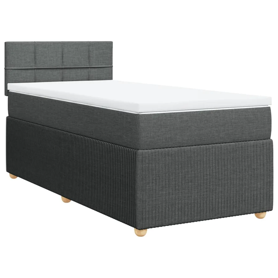 Sommier à lattes de lit avec matelas Gris foncé 80x200 cm Tissu - 2