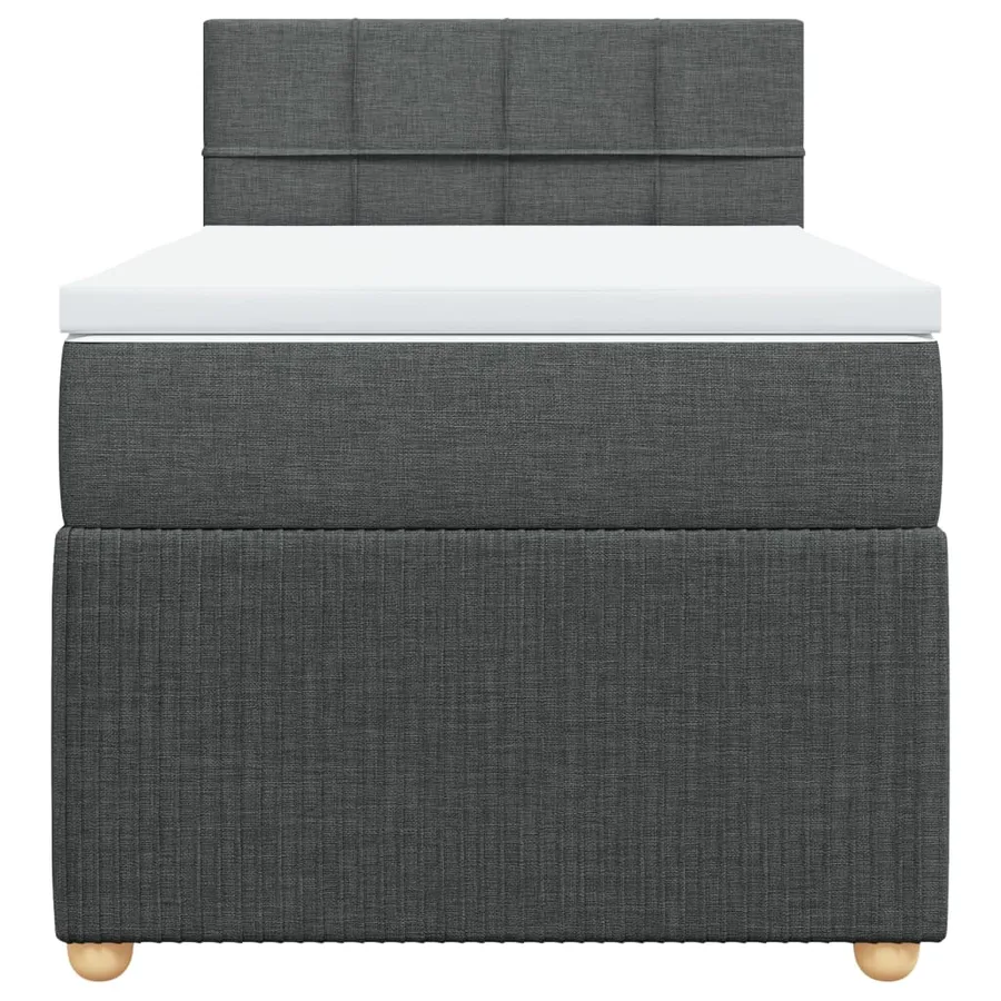 Sommier à lattes de lit avec matelas Gris foncé 80x200 cm Tissu - 4