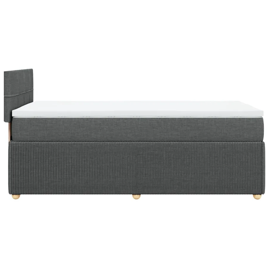 Sommier à lattes de lit avec matelas Gris foncé 80x200 cm Tissu - 5