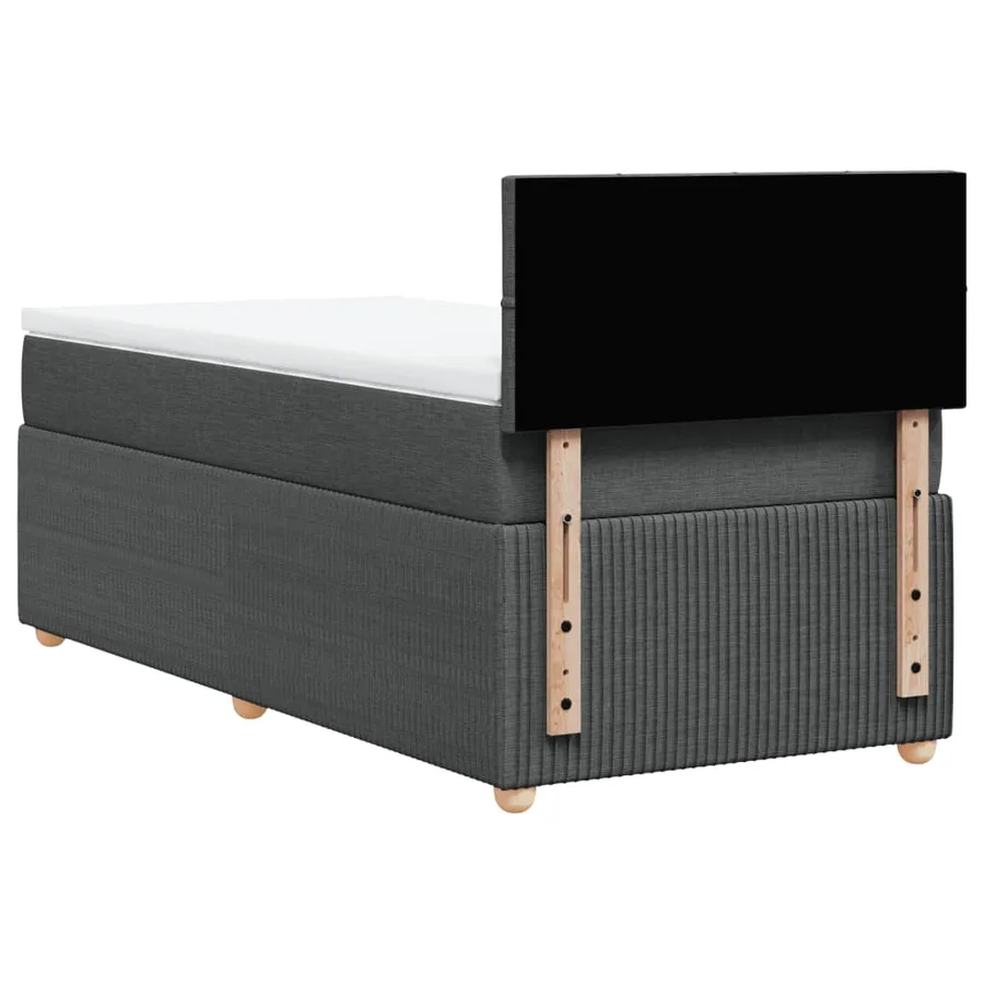 Sommier à lattes de lit avec matelas Gris foncé 80x200 cm Tissu - 6