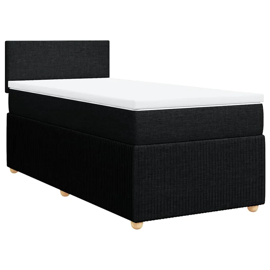 Sommier à lattes de lit avec matelas Noir 90x200 cm Tissu - 2