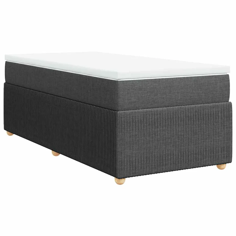 Sommier à lattes de lit avec matelas Gris foncé 80x200 cm Tissu - 2