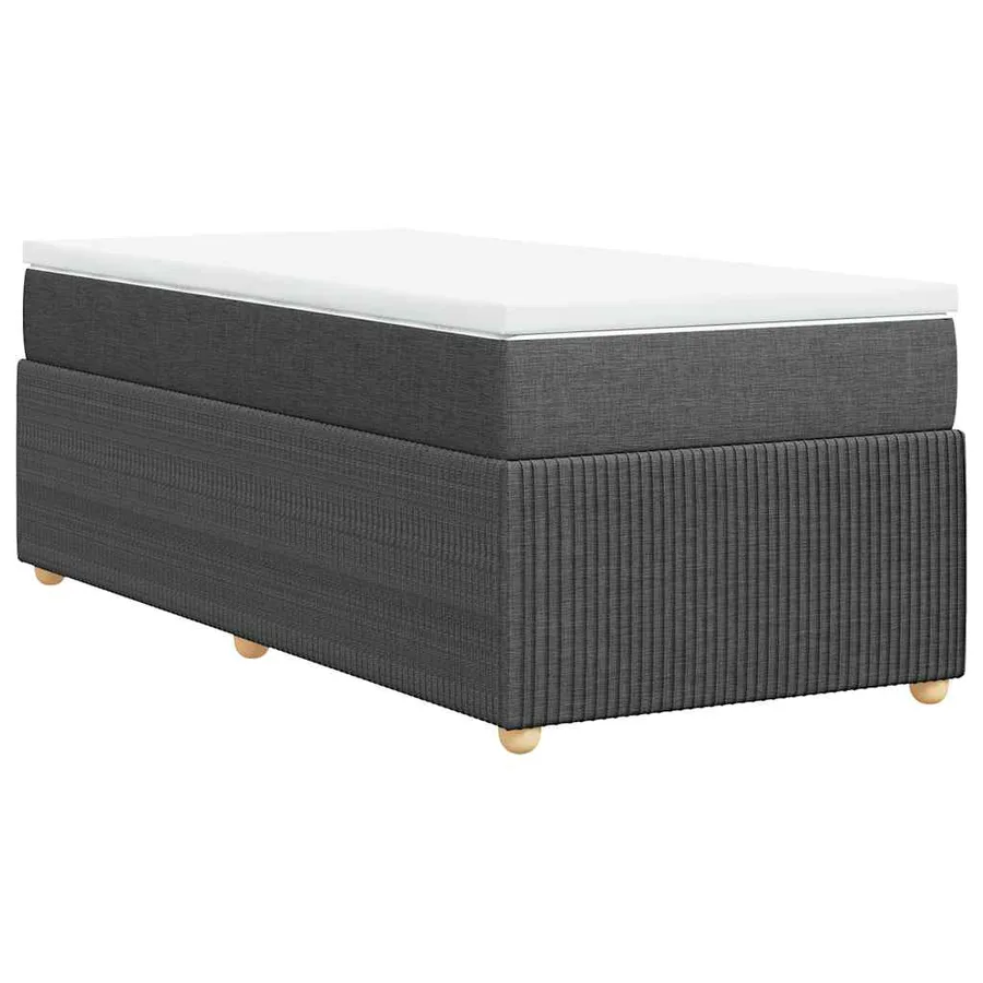 Sommier à lattes de lit avec matelas Gris foncé 80x200 cm Tissu - 6