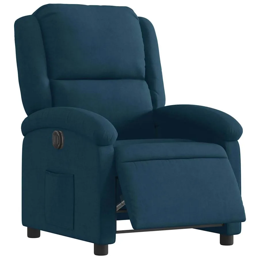 Fauteuil inclinable électrique bleu velours - 3