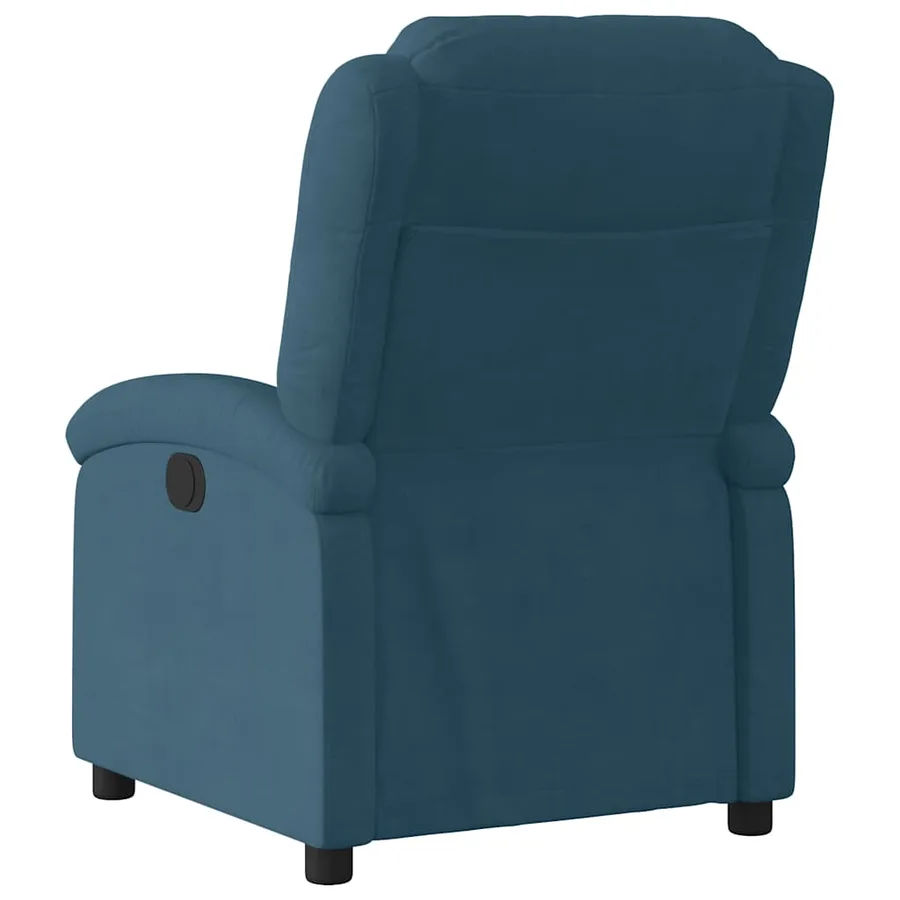 Fauteuil inclinable électrique bleu velours - 8