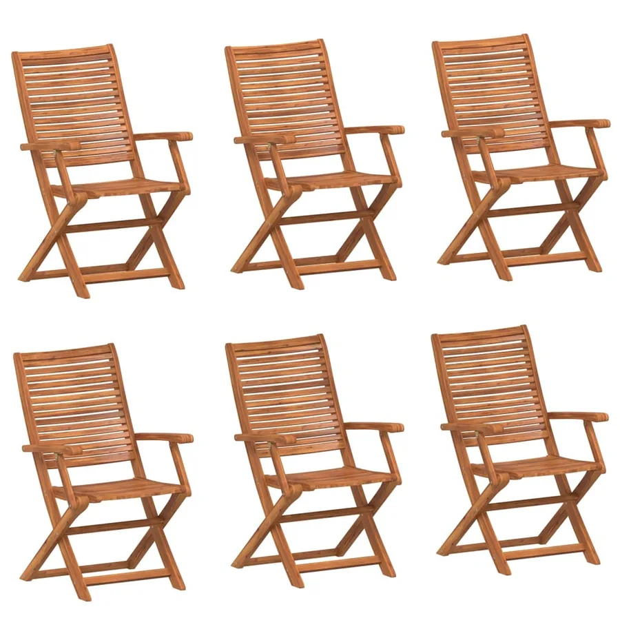 Chaises de jardin pliantes lot de 6 57x66x95 cm bois d'acacia - 2