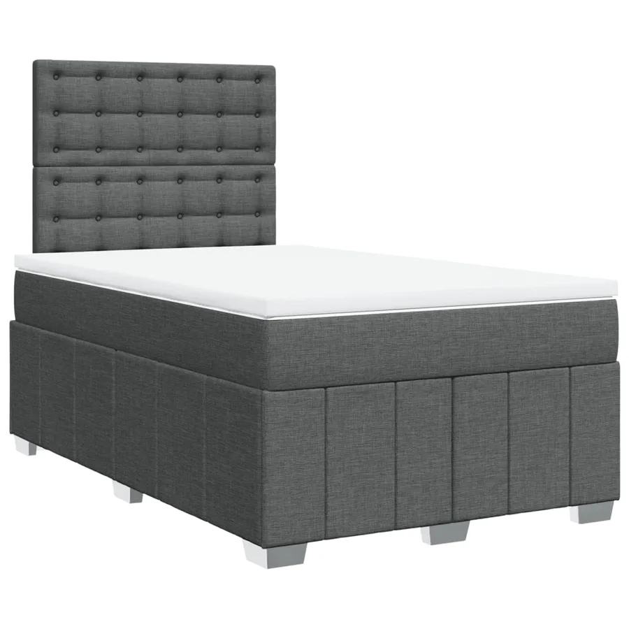 Sommier à lattes de lit avec matelas Gris foncé 120x200cm Tissu - 2